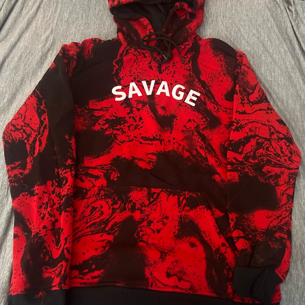 Salvage Vibrant Red and Black Hoodie